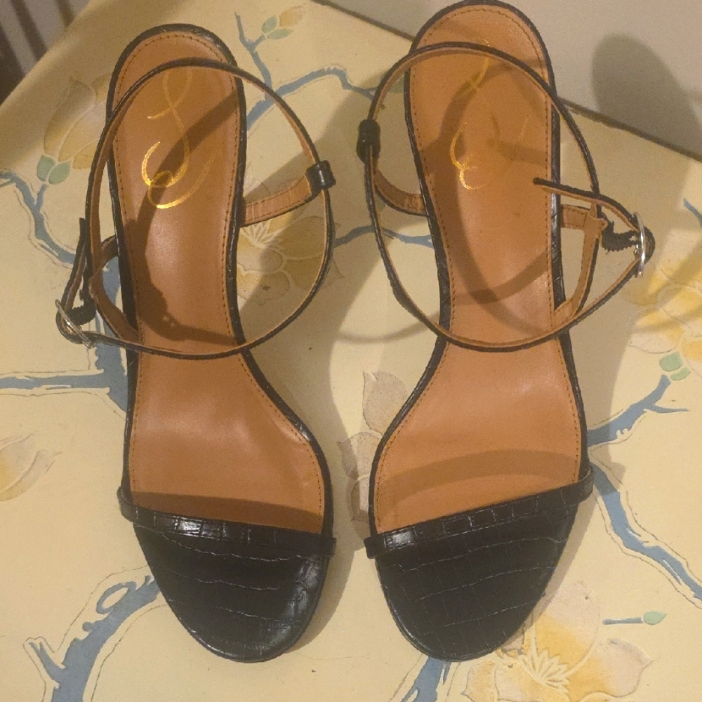 Animal Print Black Strappy Heels From Nordstom.